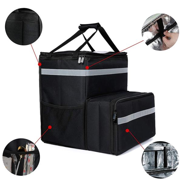 Recycled Thermal Insulated Custom Logo Size Food Delivery Bag for Custom Insulated Food