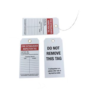 Fire Extinguisher Inspection Cardstock Tag Lock Out Tag 5 3/4 In Height White