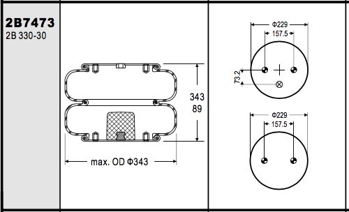 China W013587473 Rubber Industrial Air Spring 2B12-428 Double Air Bellows With Bumper on sale