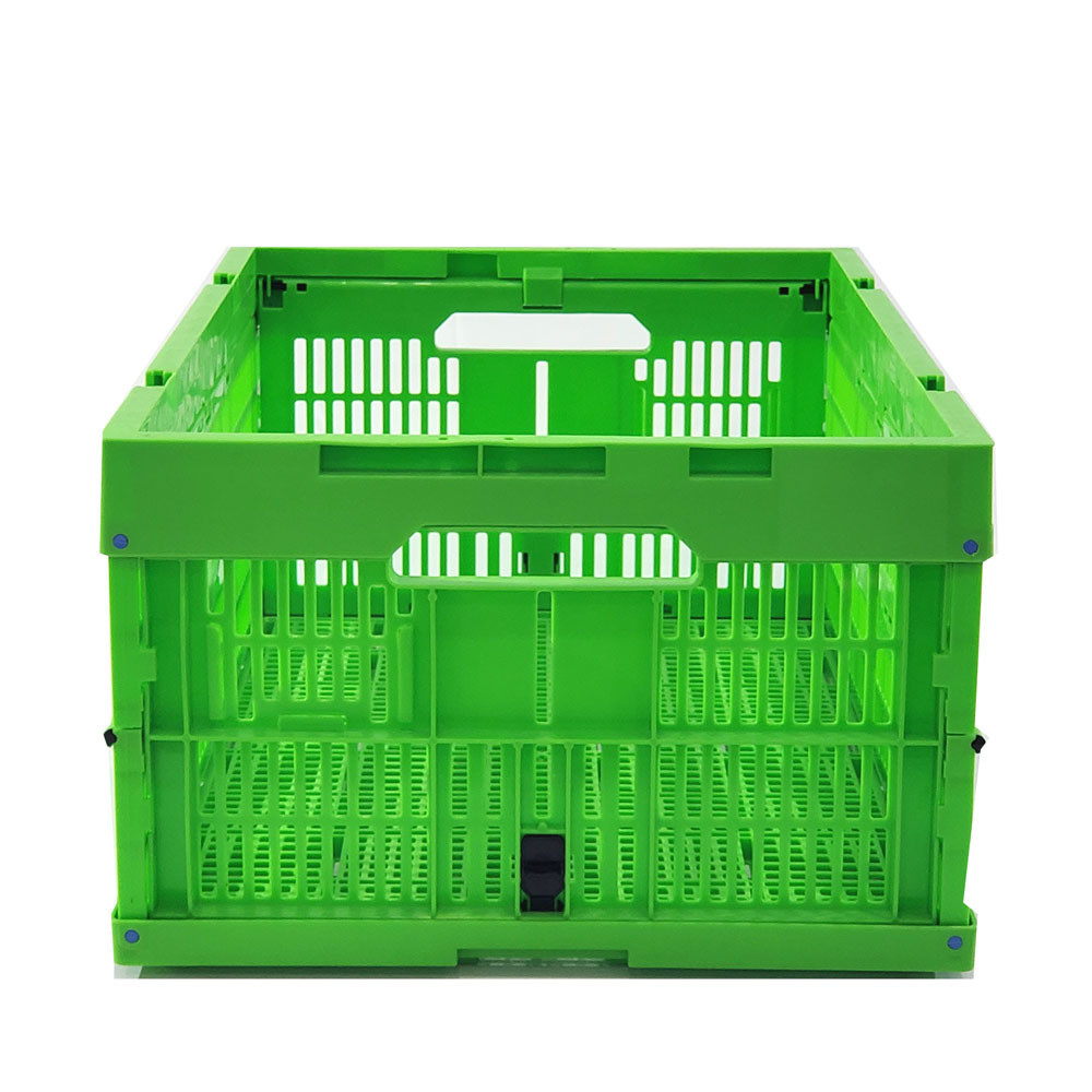 Rectangle Collapsible Moving Boxes Bins Plastic Folding Crate Mesh 600x400x255mm
