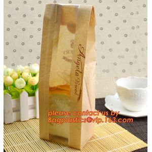 Professional Food Safe Opp Clear Window Paper Bags Offset Printing, OEM Block