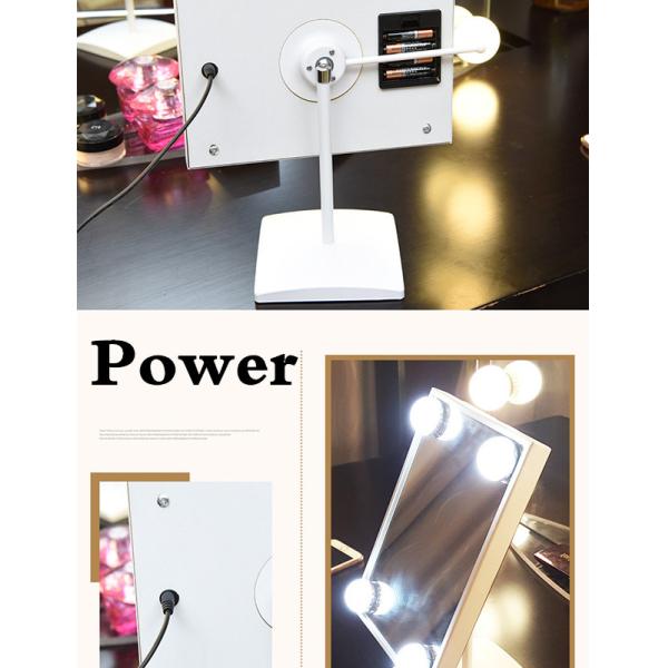 Small Tabletop Portable Folding LED Bulb Mirror With Light Bulbs Around It