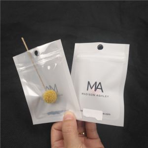 Transparent Front Glossy Shiny Plastic Zipper Pouches Necklace Jewellery Packing