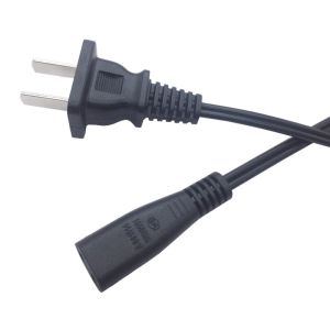 Durable 2pin black power cable for shaver copper power cord