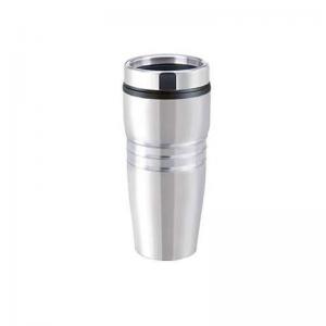 China 450ml inner PP Outer stainless steel travel mug metal lid on sale