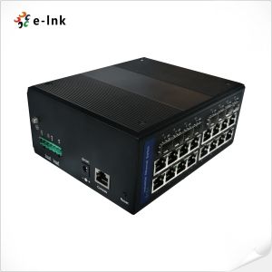 Managed Ethernet Switch High-Density 1000M 16xRJ45 + 8xSFP Fiber DIN-Rail Mount