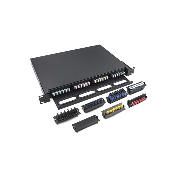 Quality 1U 96 Port HD Fiber Optic Patch Panel with 4 changeable adapter module wholesale
