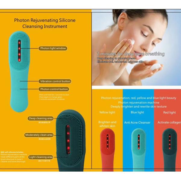 2 In1 Personal Face Cleaning Brush Skin Deep Pore Silicone Cleansing Facial Brush
