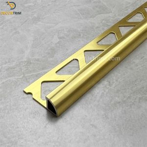 China Bright Gold Shape Chrome Straight Edge Tile Trim 8mm×25mm on sale