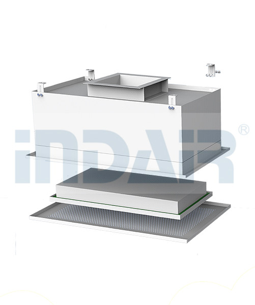 500Pa HEPA Terminal Box 4 * 4 Feet Extruded Anodized Aluminum Frame