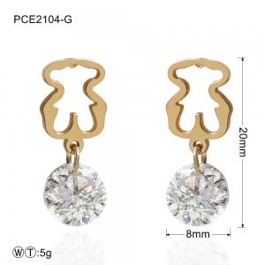 China Rust-proof Diamond Stainless Steel Gold Plated Earrings for Lady on sale