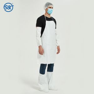S&J Plastic PE Apron Waterproof Biodegradable Disposable plastic kitchen apron