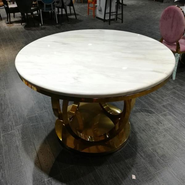 Quality SS Base Marble Top Wedding Banquet Table And Chair Set wholesale
