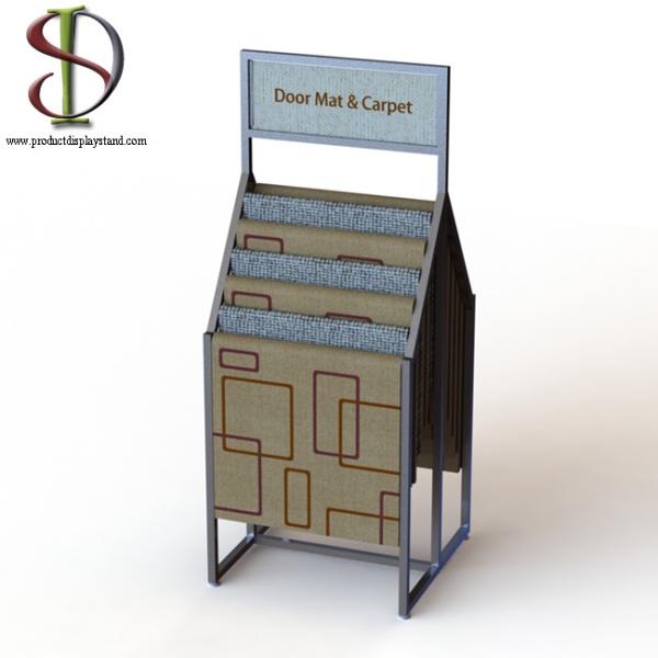 Quality Adjustable Feet Floor Display Rack Double Sided Carpet Rug Door Mats Retail wholesale