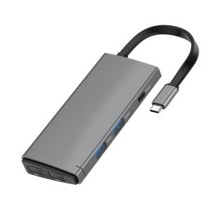 Dual HDMI 8K 9 Port USB C Data 10G Hub With Multiport Adapter For MacBook Pro