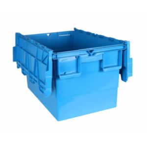 Virgin Plastic Attached Lid Containers Nestable Stackable Moving Tote Box