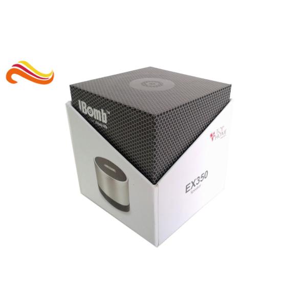 Rigid Mini Bluetooth Speaker Electronics Packaging , Hot Stamping Coated Paper