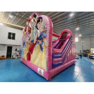 Digital Printing Inflatable Bounce House With Slides Disney Princess Inflatable