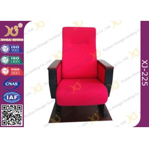 Push Back Fire Resistant Fabric Auditorium Chairs With Back MDF Writing Pad