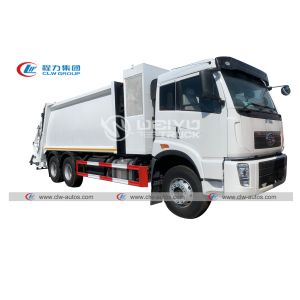China FAW 6X4 10 Wheelers Sanitation Garbage Compactor Truck With Crew Compartment on sale