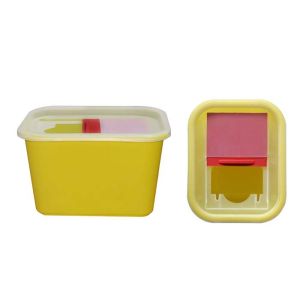 2 Litre Sharps disposal container, Sliding Lid, Red sharps containers -