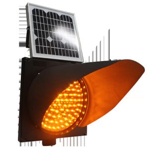 Yellow High Brightness 12V 7AH Solar Powered Traffic Lights Plastic