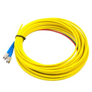 FC UPC Duplex G657A1 PVC Fiber Optic Pigtail Flat Cable Yellow Single Mode