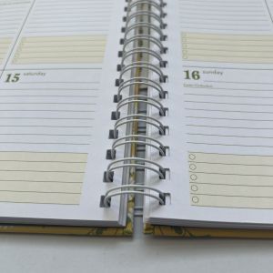 240 Pages Calendar Printing Services With Elastic Band Pocket Wire O Bind