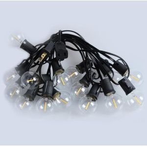 100Ft G40 Outdoor Led Light String Globe Bulbs Black Wire Connectable