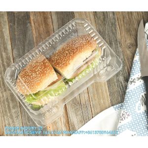 Disposable Plastic Hinged Loaf Containers - Durable Small Hoagie Container -