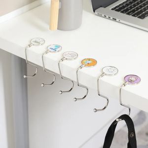 Metal Hanging Bag Hook Custom Logo Foldable Hanging Desk Hook