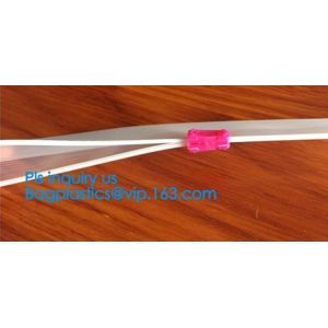 vacuum bags without teeth double color flange zipper, PVC Plastic Slider Zipper