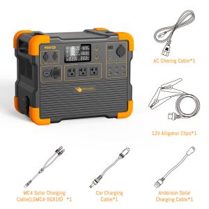 Lightweight Portable Lithium Battery Solar Generator with 2200W Pure Sine Wave