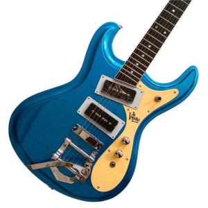 Custom JR The Ventures Guitar Mosrite Model Metallic Electric Guitar in Blue