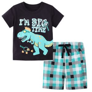 Summer Boy Children'S Outfit Sets Cartoon Printing