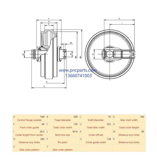 KRA14070 KRA13750 JRA0214 Track Idler CX210B CX240 Front Idler Track Roller