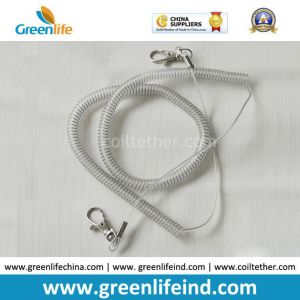 Heavy Duty High Pulling Wire Inside Plastic Spring Coiled Lanyard