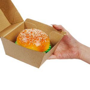 Cheap Biodegradable Food Grade Corrugated Paper Burger Box Custom Order Accepted With Sponge Liner And Personalized Design for sale