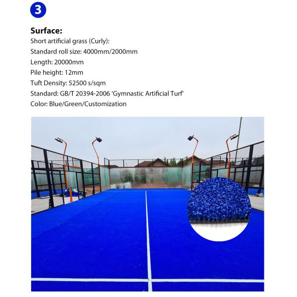 SGS 8000D Padel Tennis Court 15mm PP + NET Hard Wearing