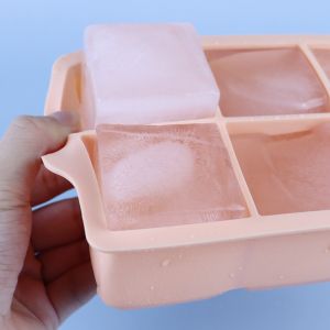 Custom Silicone Rectangular Ice Cube Tray Folding Leak Proof