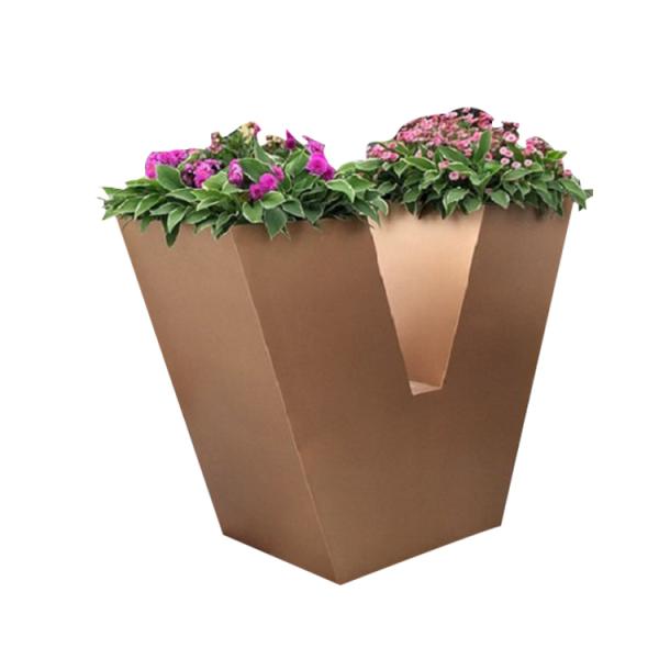 Oem different shapes stainless steel flower pots design
