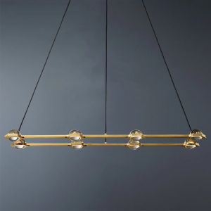 Modern Recutangular Chandelier Indoor Assembly Required for Living Room or Bar