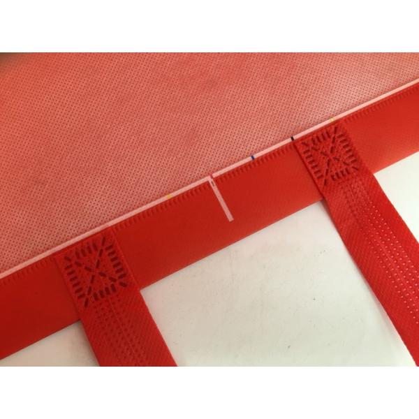 Customized Red Eco Non Woven Bags With Tote Handles Foldable Bag 100gsm