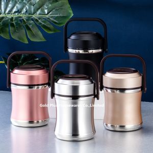 China 1.6L Slim waist shaped keep food warm container soup pot with handle stainless steel insulated vacuum tiffin carrier on sale
