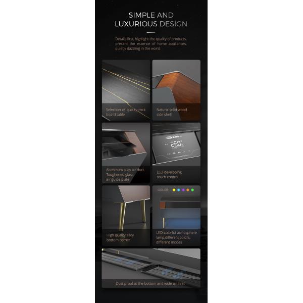 Smart Furniture Wooden TV Stand with LED Atmosphere Light and Solid Wood Side Shell