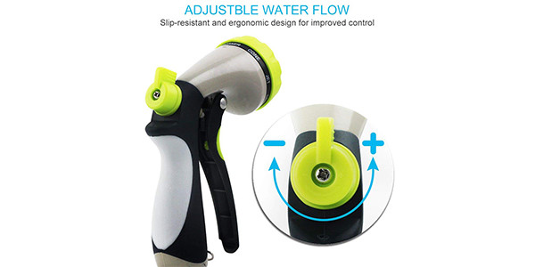 Garden Irrigation Hand Held Spray Nozzles 3/4" Water Inlet 8 Function Sprinkler