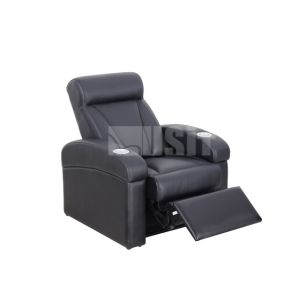 China 700mm Gravity Home Cinema Chairs Genuine Leather Material With Silver Cupholder on sale