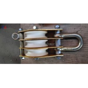 Aluminum Alloy Plate Hoisting Tackle Nylon Sheave 5.7 - 20mm Block And Tackle