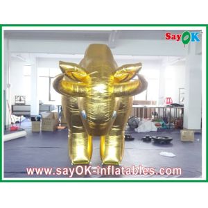 Cheap Inflatable Cowboy Golden Event Inflatable Bull 0.5mm PVC Tarpaulin 4M - 8M Height ROHS for sale