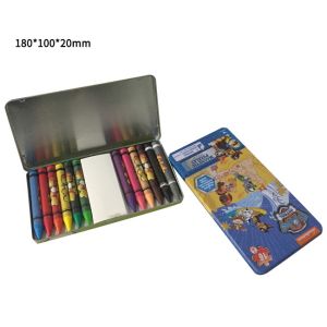 China Rectangle Crayola Aluminium Tin Packaging Storage Cans Holds 12 Crayons on sale